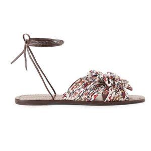 LOEFFLER RANDALL Peony Ankle-Wrap Knotted Floral Sandals
